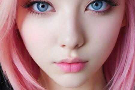 AI girl with pink hair wallpaper