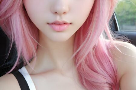 AI girl with pink hair wallpaper