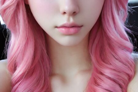 AI girl with pink hair wallpaper