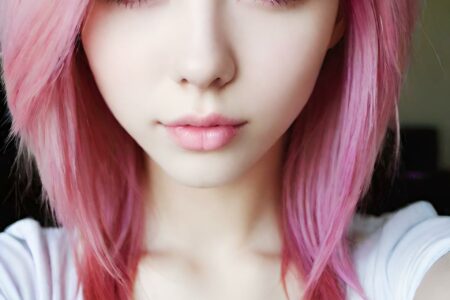 AI girl with pink hair wallpaper