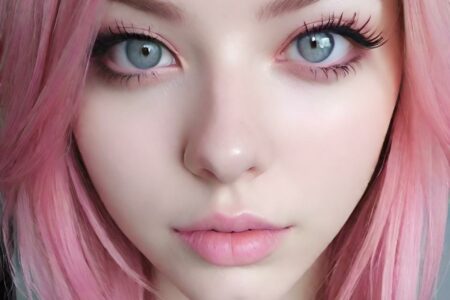 AI girl with pink hair wallpaper