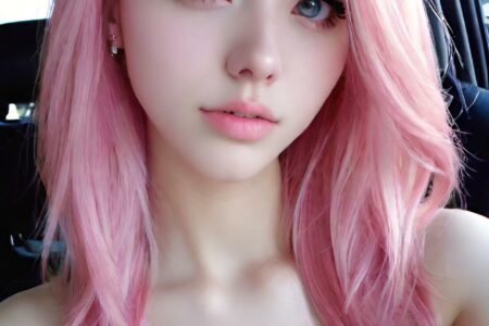 AI girl with pink hair wallpaper