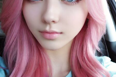 AI girl with pink hair wallpaper