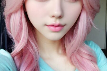 AI girl with pink hair wallpaper