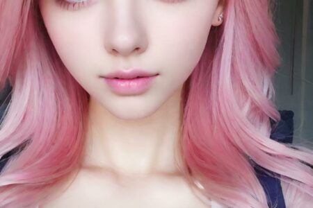 AI girl with pink hair wallpaper