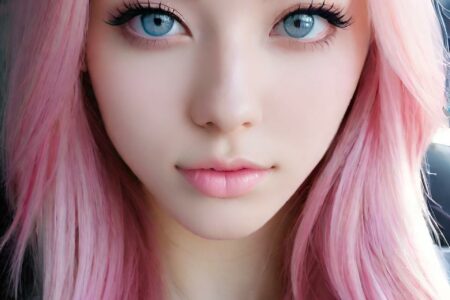 AI girl with pink hair wallpaper