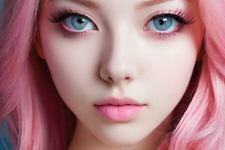 AI girl with pink hair wallpaper