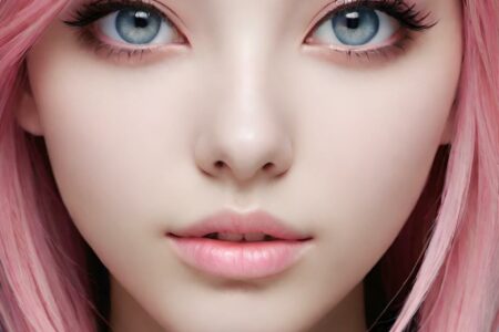 AI girl with pink hair wallpaper