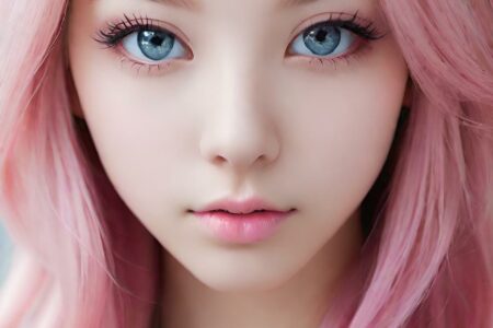 AI girl with pink hair wallpaper