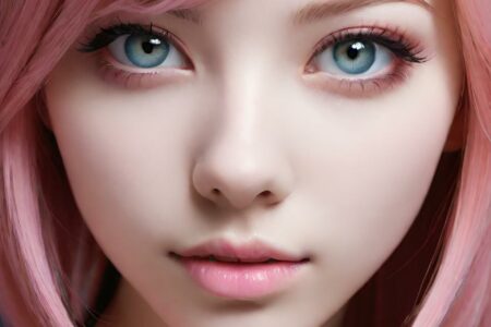 AI girl with pink hair wallpaper