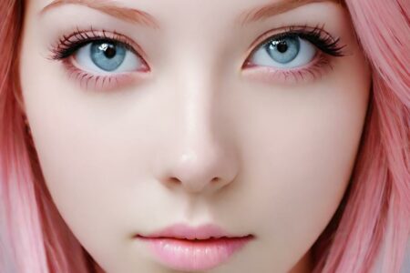 AI girl with pink hair wallpaper