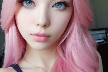 AI girl with pink hair wallpaper