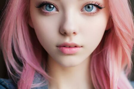 AI girl with pink hair wallpaper