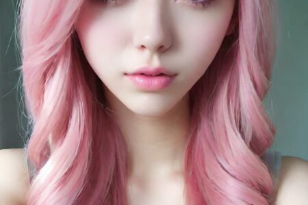 AI girl with pink hair wallpaper
