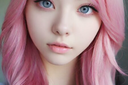 AI girl with pink hair wallpaper
