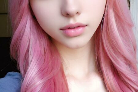 AI girl with pink hair wallpaper