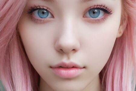 AI girl with pink hair wallpaper