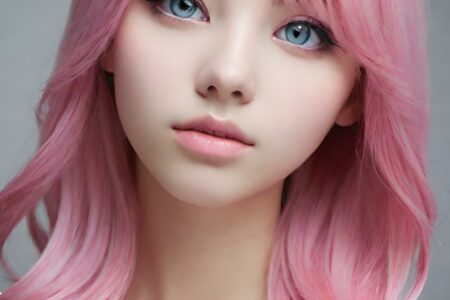 AI girl with pink hair wallpaper