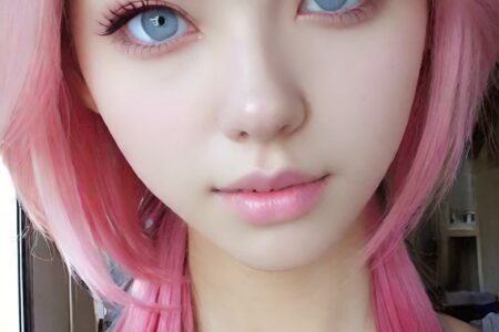 AI girl with pink hair wallpaper