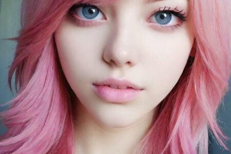 AI girl with pink hair wallpaper