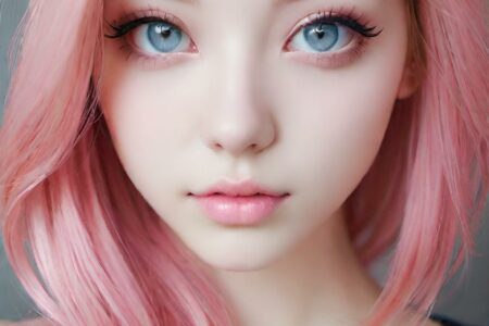 AI girl with pink hair wallpaper
