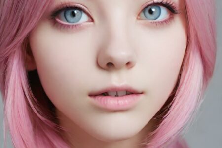 AI girl with pink hair wallpaper