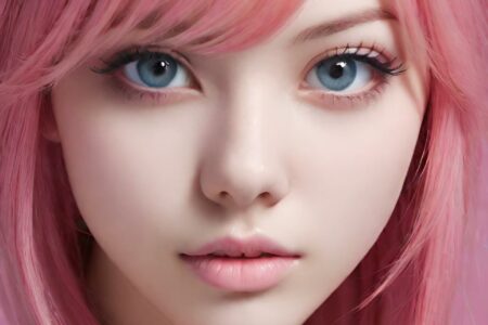 AI girl with pink hair wallpaper