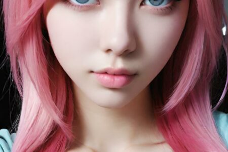 AI girl with pink hair wallpaper
