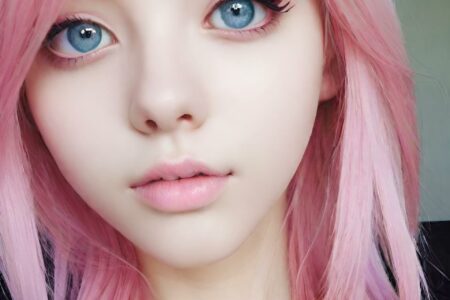 AI girl with pink hair wallpaper
