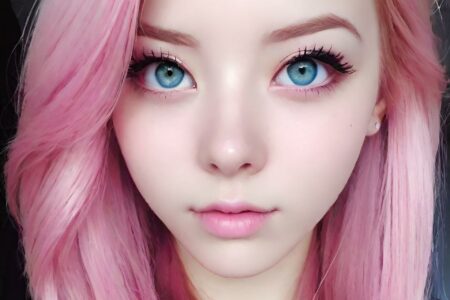 AI girl with pink hair wallpaper