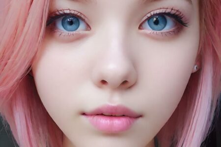 AI girl with pink hair wallpaper