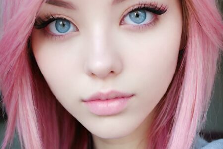 AI girl with pink hair wallpaper