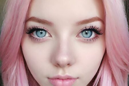 AI girl with pink hair wallpaper
