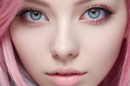 AI girl with pink hair wallpaper