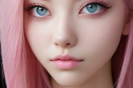 AI girl with pink hair wallpaper