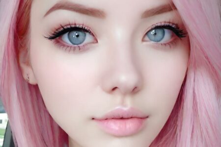 AI girl with pink hair wallpaper