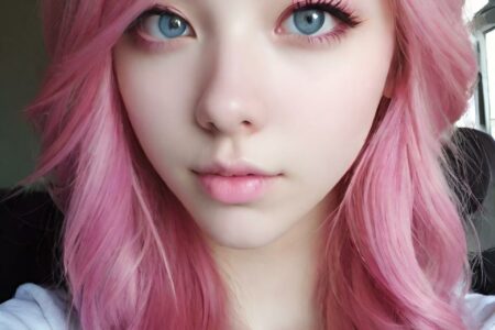 AI girl with pink hair wallpaper