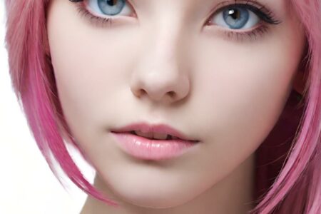 AI girl with pink hair wallpaper