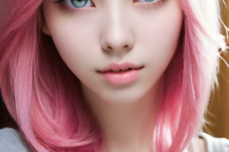 AI girl with pink hair wallpaper