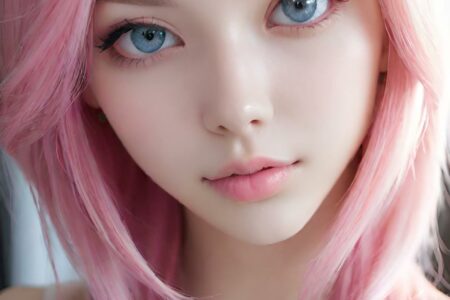 AI girl with pink hair wallpaper