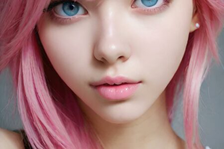 AI girl with pink hair wallpaper