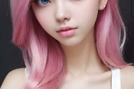 AI girl with pink hair wallpaper