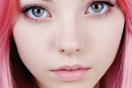 AI girl with pink hair wallpaper