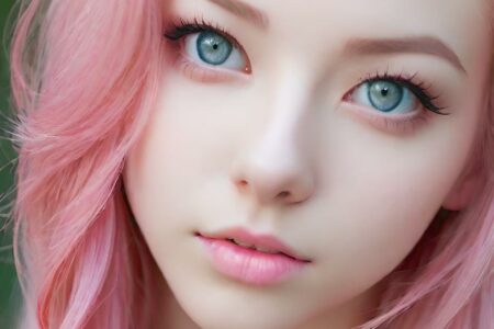 AI girl with pink hair wallpaper