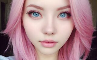 AI girl with pink hair wallpaper