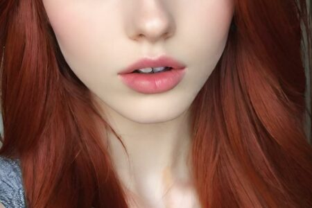 AI girl with red hair wallpaper