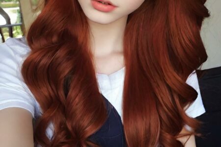 AI girl with red hair wallpaper