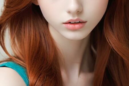 AI girl with red hair wallpaper