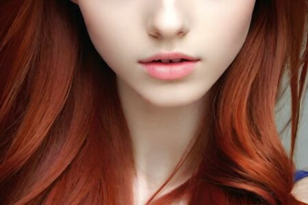 AI girl with red hair wallpaper