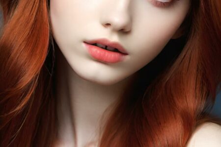 AI girl with red hair wallpaper